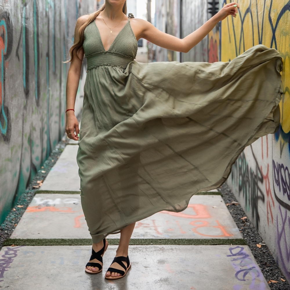 New w/o tags Petal Dew Green Maxi Dress Size S